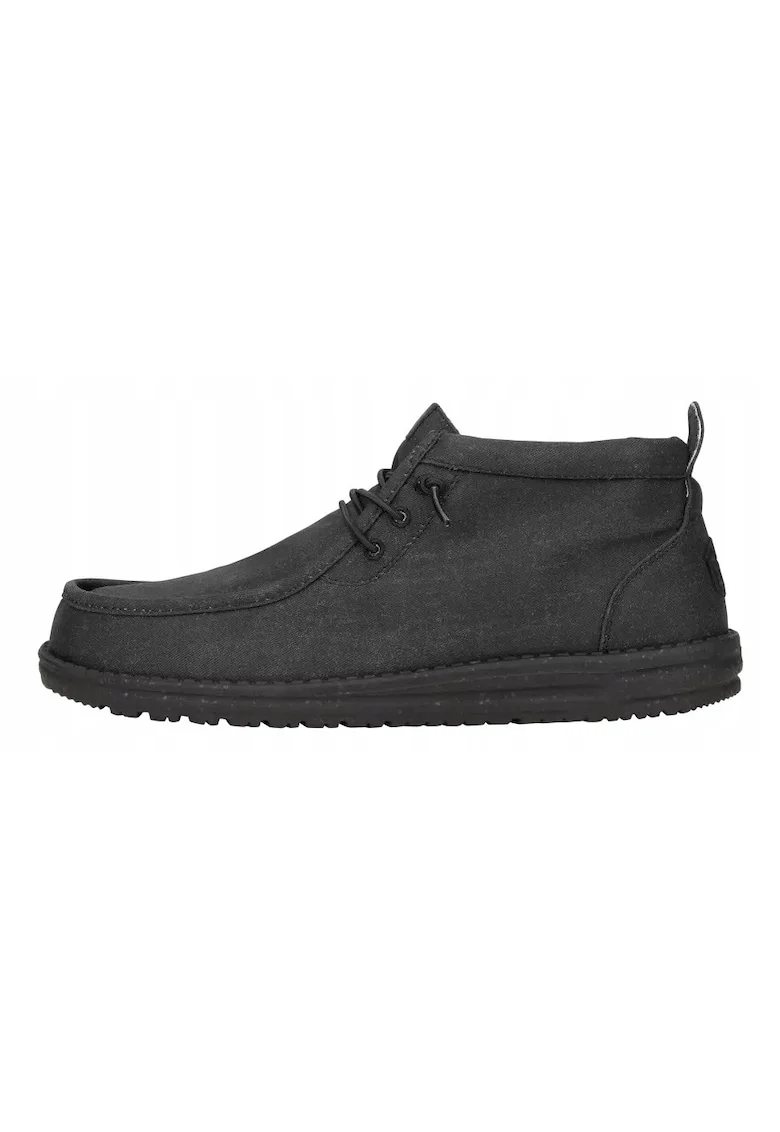 Mocasini barbati, Hey Dude, Wally Mid Stretch Canvas, Negru