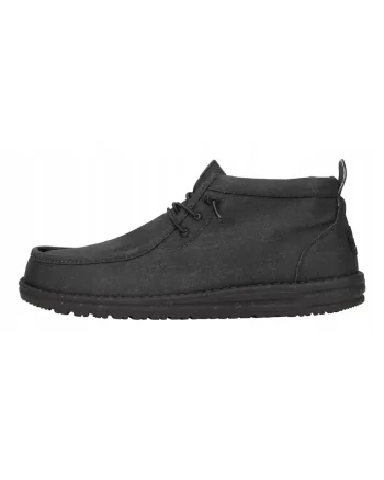 Mocasini barbati, Hey Dude, Wally Mid Stretch Canvas, Negru
