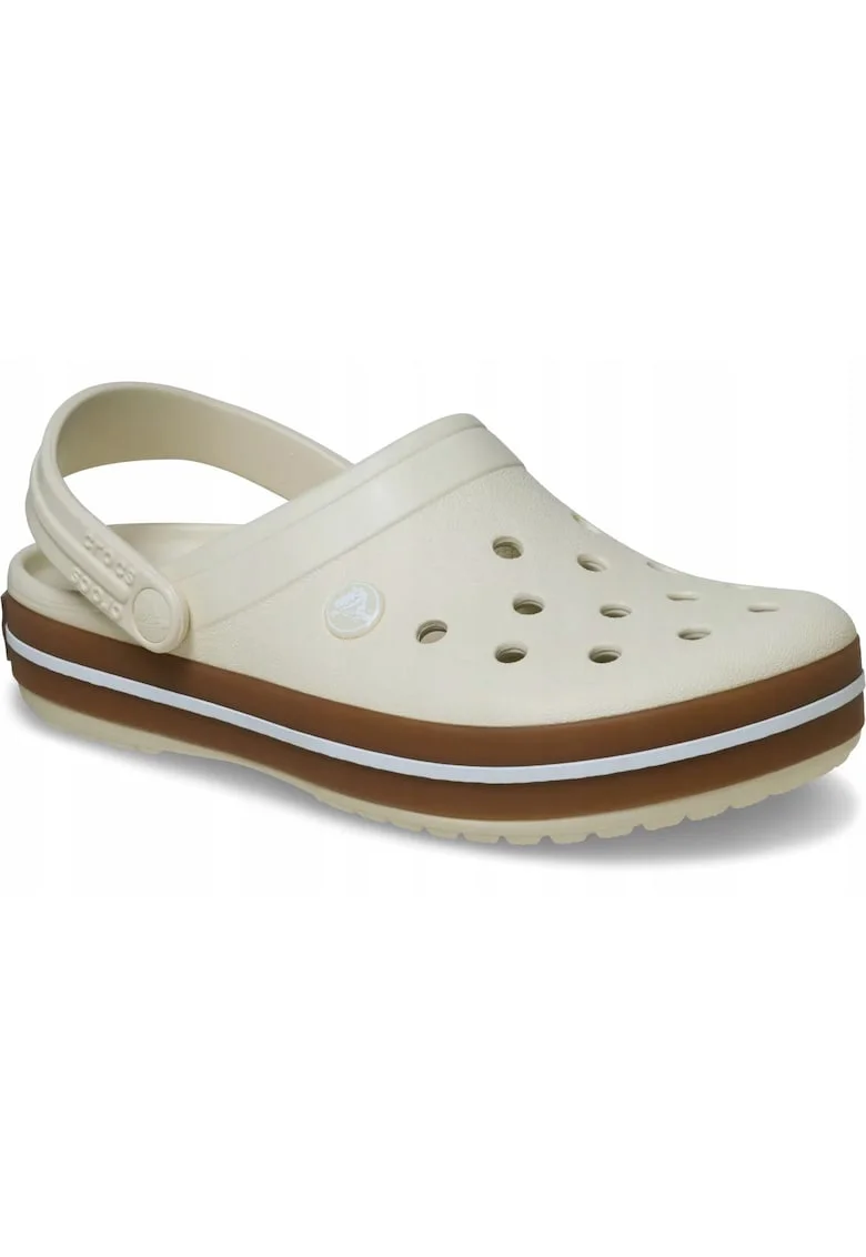 Saboti barbati,  Crocband Gum Clog, alb Summit White, Croslite, impermeabili, Alb