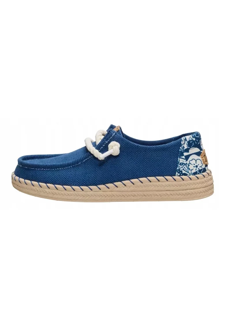 Mocasini dama, Hey Dude, Wendy Espadrille Hibiscus, bleumarin, Albastru
