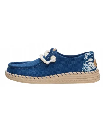 Mocasini dama, Hey Dude, Wendy Espadrille Hibiscus, bleumarin, Albastru