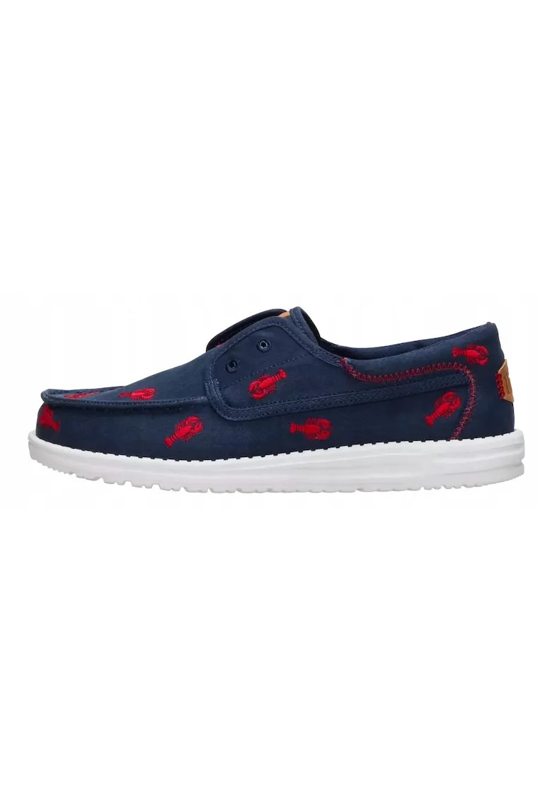 Mocasini barbati, Hey Dude, Wally Cru Embroidered, bleumarin, Albastru