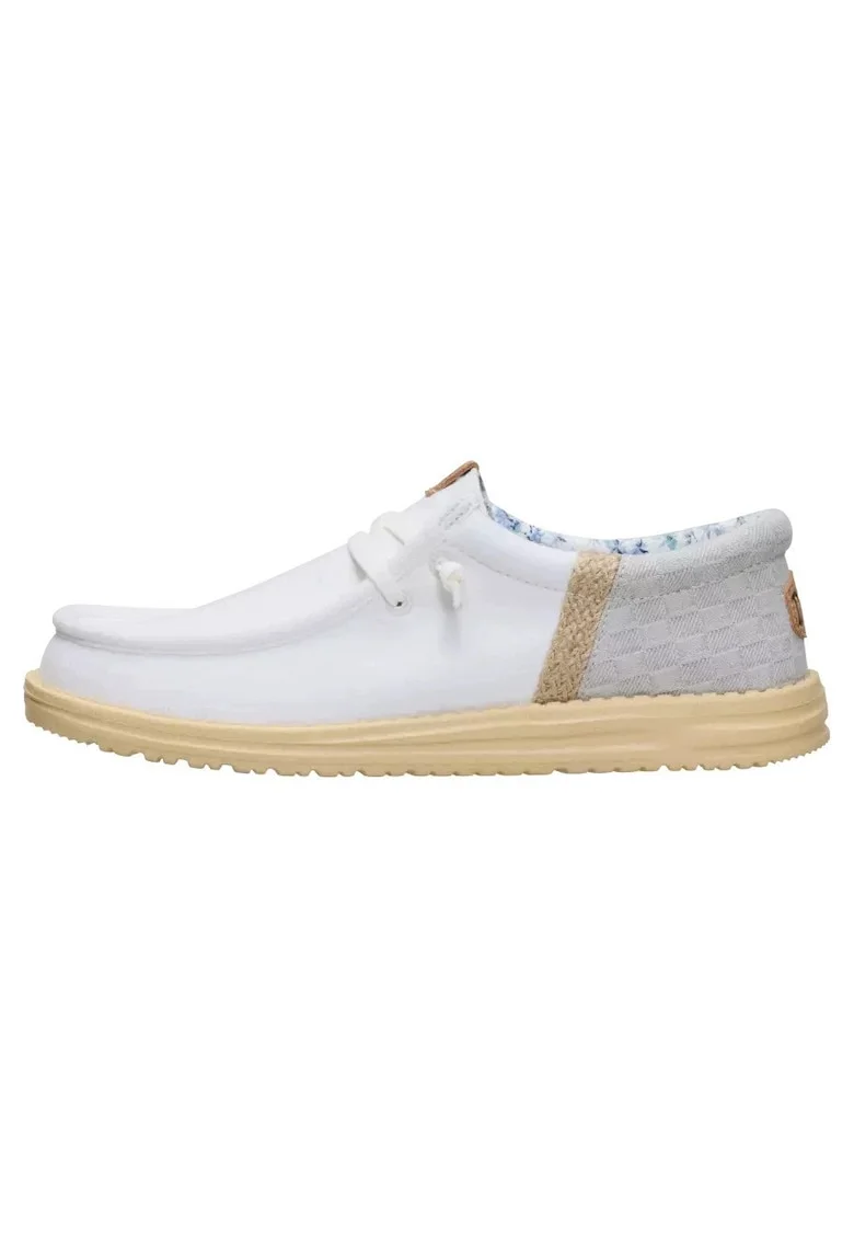Męskie Lekkie Wygodne Mokasyny Wally Funk Summer Stitch, Alb