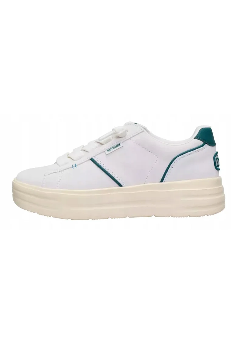 dama, Hey Dude, Karina Dbl Duo Suede, alb bej, platforma 5, Alb