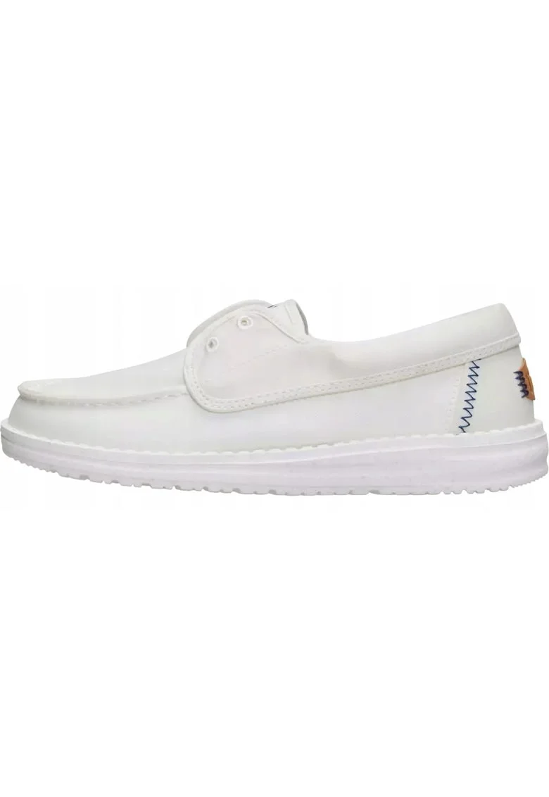 Mocasini Dama, Hey Dude, Wendy Cru Stretch Canvas, alb, Alb