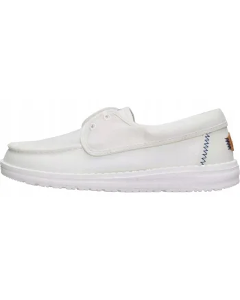 Mocasini Dama, Hey Dude, Wendy Cru Stretch Canvas, alb, Alb