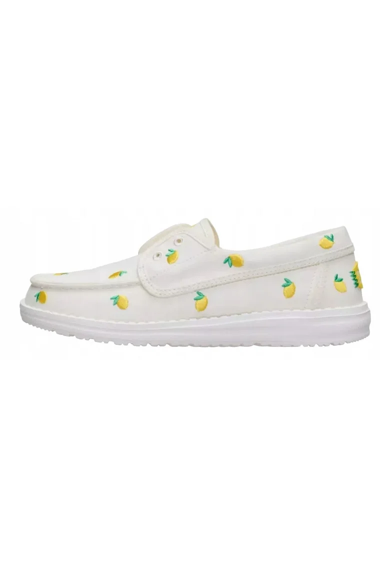 Mocasini Dama, Hey Dude, Wendy Cru Embroidered, alb multicolor, Alb