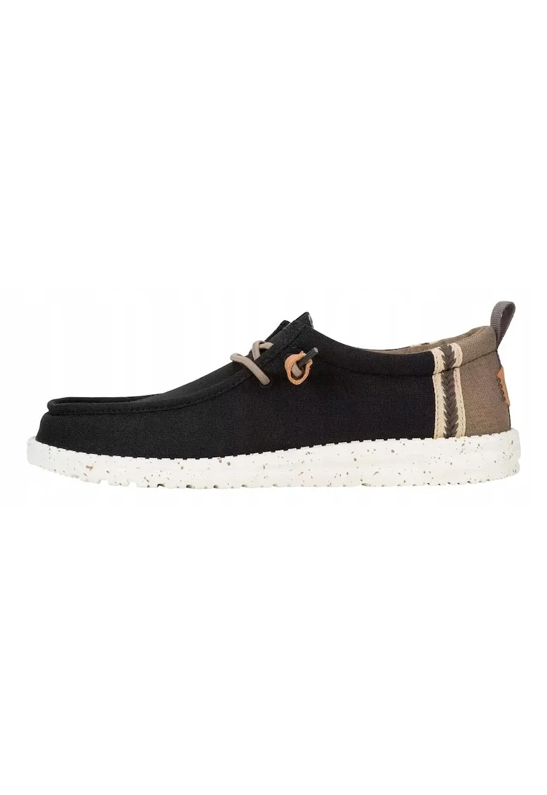 Męskie Lekkie Mokasyny Buty Półbuty Wsuwane Wally Summer Linen, Negru