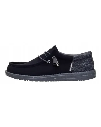 Męskie Oddychające Wygodne Mokasyny Wally Funk Multi Mesh, Negru