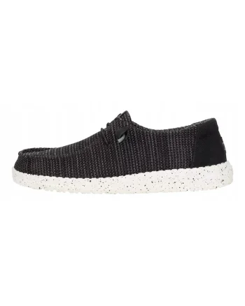 Mocasini Dama, Hey Dude, Wendy Stretch Sox, negru alb, marimea