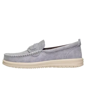 Męskie Buty Mokasyny Wsuwane Zamszowe NXT Loafer, Gri