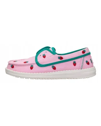 Mocasini Dama, Hey Dude, Wendy Cru Embroidered, roz, Roz