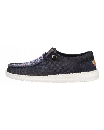 Mocasini Dama, Hey Dude, Wendy Funk Crafted Tweed, negri, Negru