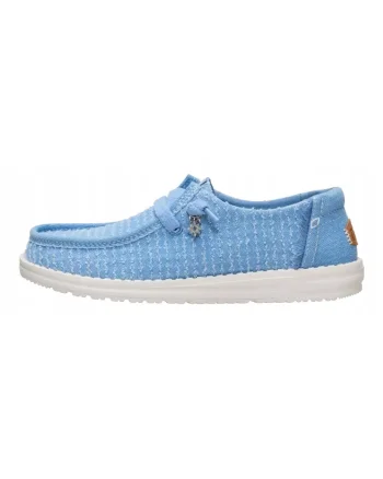 Mocasini Dama, Hey Dude, Wendy Frayed Canvas, albastru, Albastru