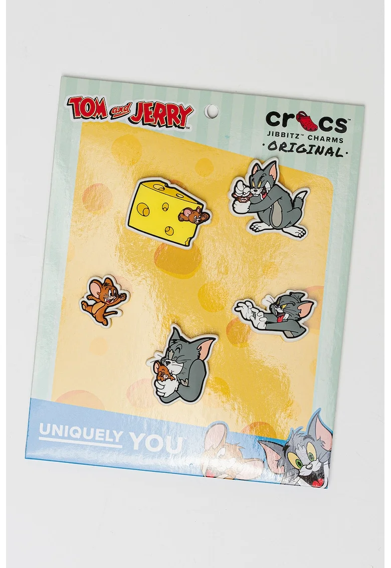 Talisman cu Tom&Jerry Jibbitz™, Gri deschis/Galben pal