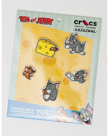 Talisman cu Tom&Jerry Jibbitz™, Gri deschis/Galben pal