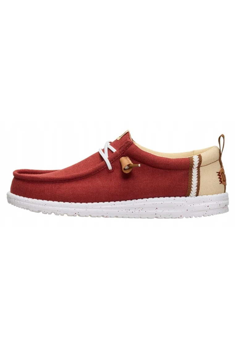 Mocasini barbati, Hey Dude, Wally Summer Linen rosu bej, Rosu