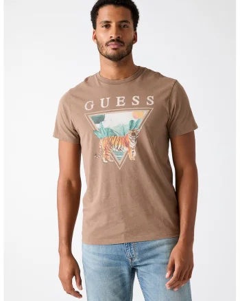 Tricou cu imprimeu logo, Portocaliu persan/Portocaliu stins/Verde aquamarin