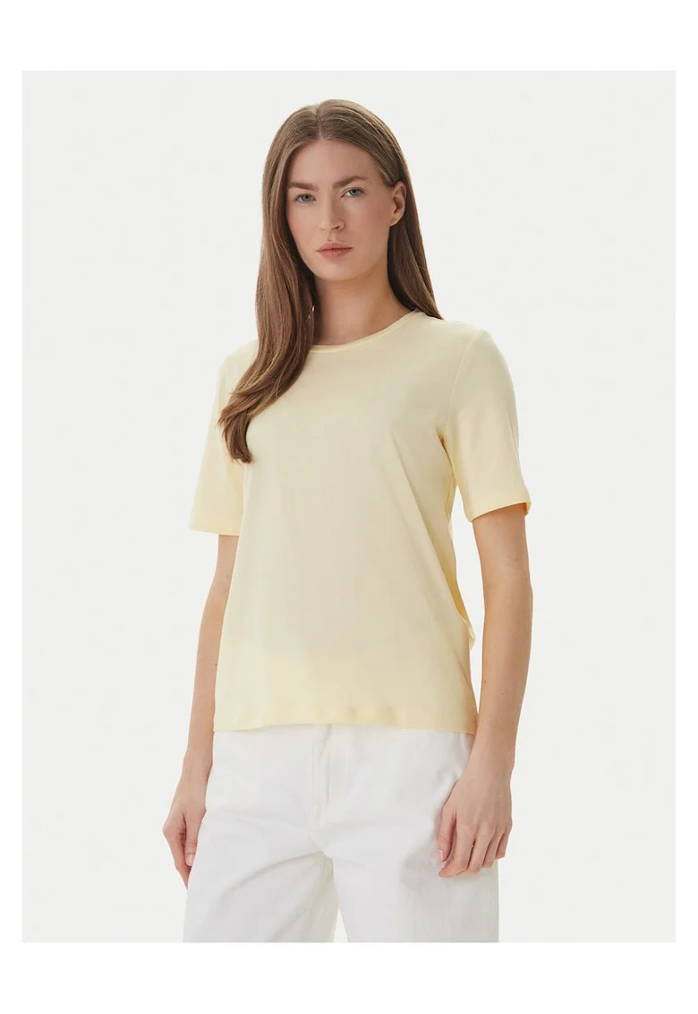 Tricou dama,  simplu, galben, bumbac