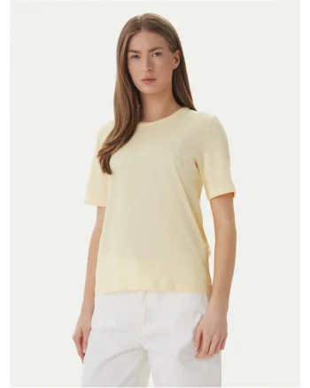 Tricou dama,  simplu, galben, bumbac