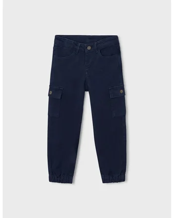 Pantaloni cargo regular fit cu talie medie, Albastru ultramarin