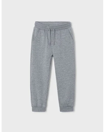 Pantaloni de trening din amestec de bumbac cu snur de ajustare, Gri inchis