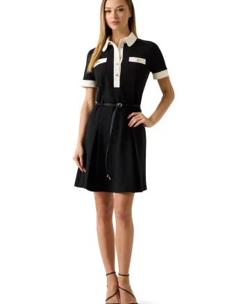 Rochie-camasa mini, Negru/Crem