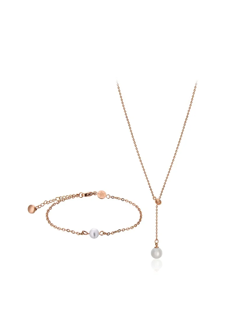 Set de colier si bratara, Auriu rose