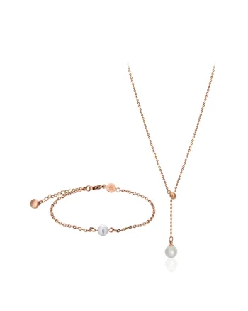 Set de colier si bratara, Auriu rose