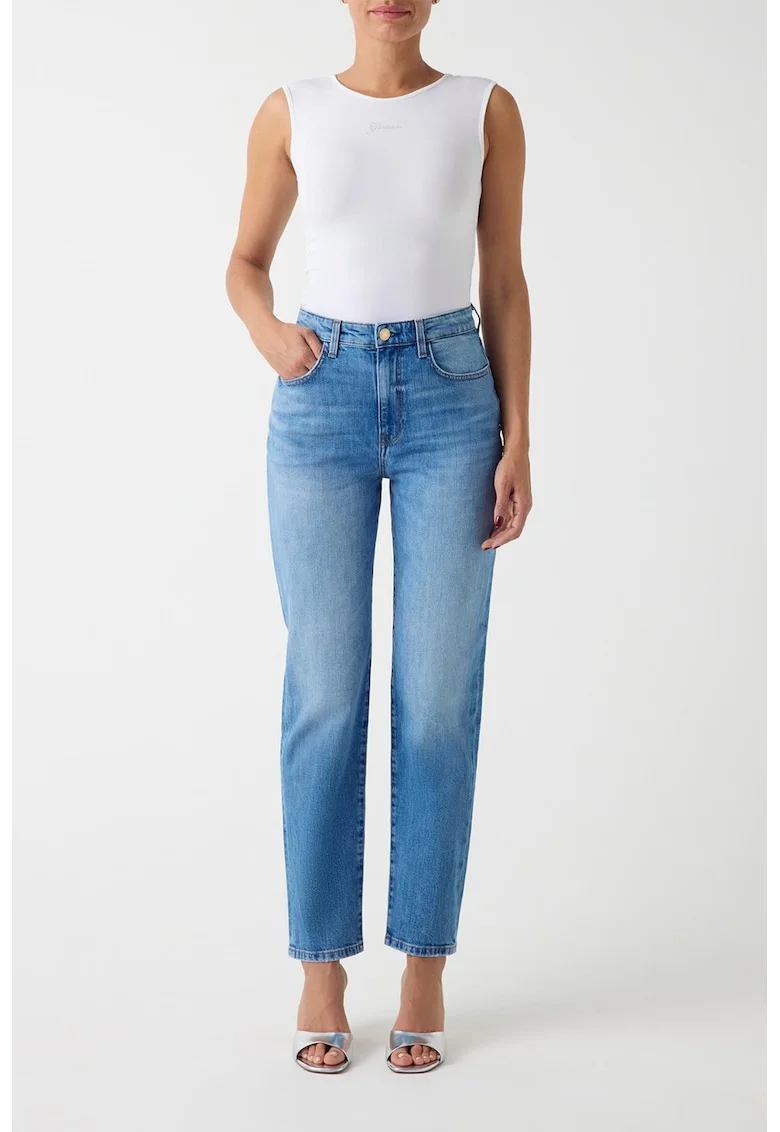 Blugi mom fit, Albastru deschis
