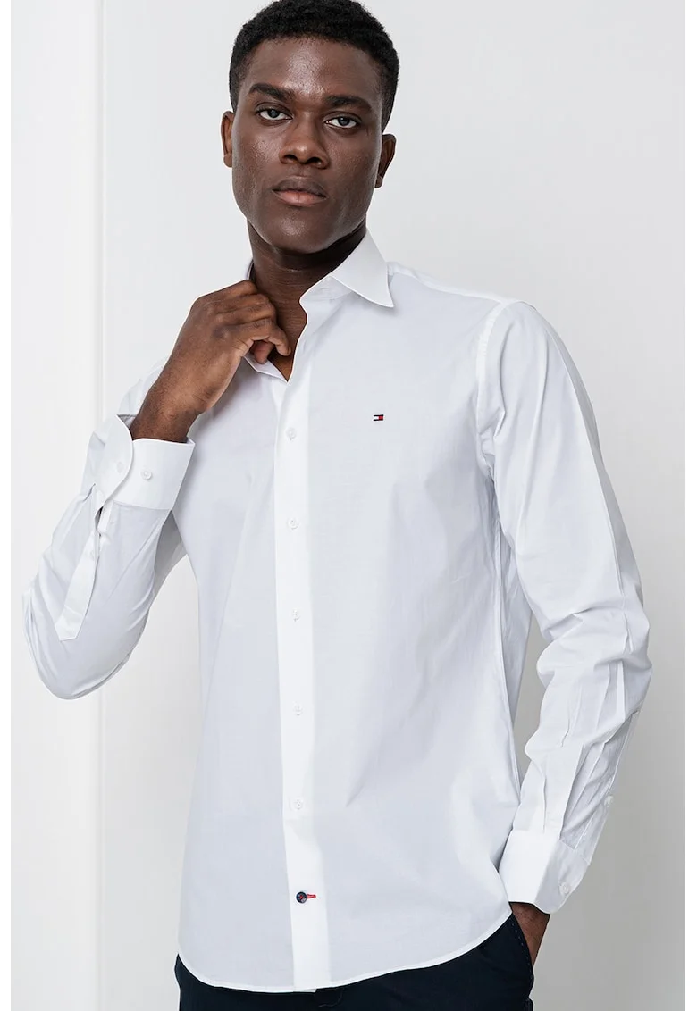 Camasa regular-fit cu logo, Alb