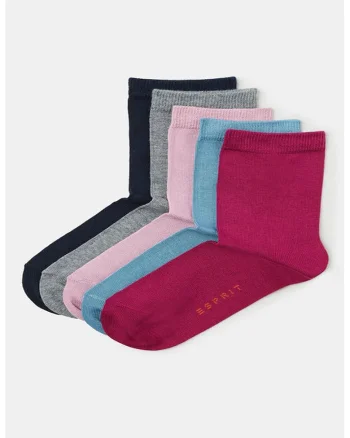 Set de sosete lungi cu amestec de bumbac organic Esprit - 5 perechi, Multicolor