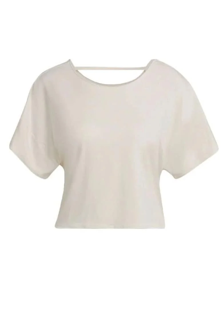 Tricou sport dama  Poliester/Elastan, cu cusaturi plate, alb