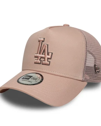 Sapca New Era  MLB Outline LA Dodgers  9FORTY E-Frame Trucker Adjustable Cap Pastel Pink