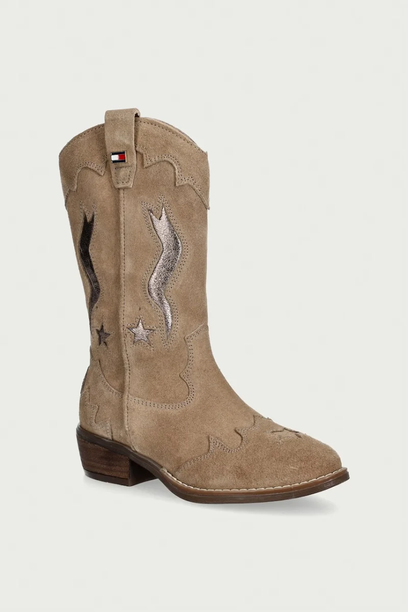 Tommy Hilfiger cizme cowboy pentru copii din piele întoarsă