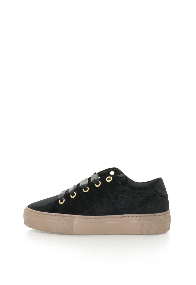 Pantofi sport flatform catifelti Scudo, Negru
