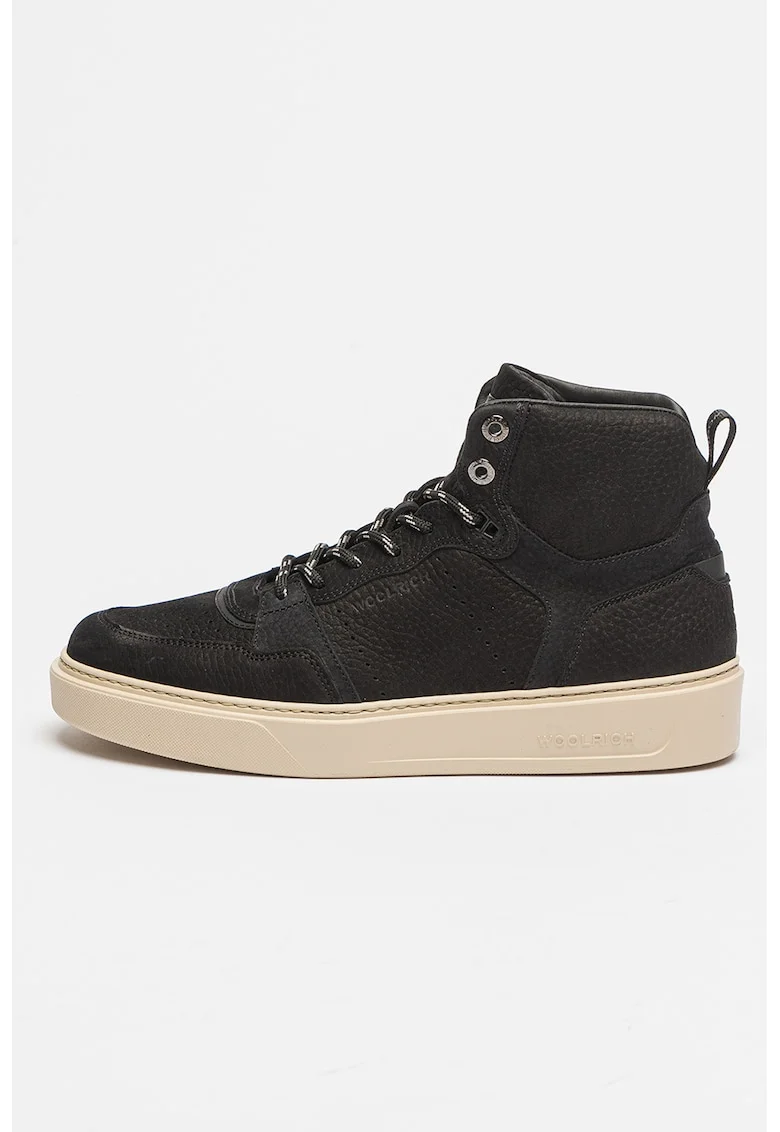 Pantofi sport high-top de piele, Negru