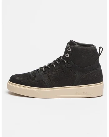 Pantofi sport high-top de piele, Negru