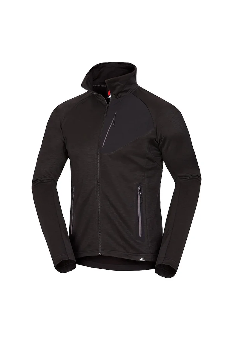 Bluza trekking din fleece melanj pentru barbati Northpol, Negru