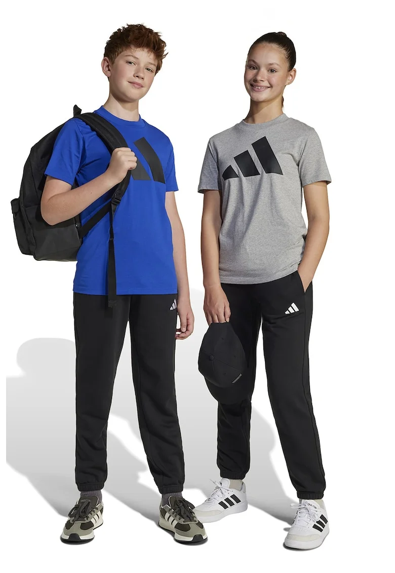Pantaloni de trening cu talie ajustabila Essentials, Alb/Negru