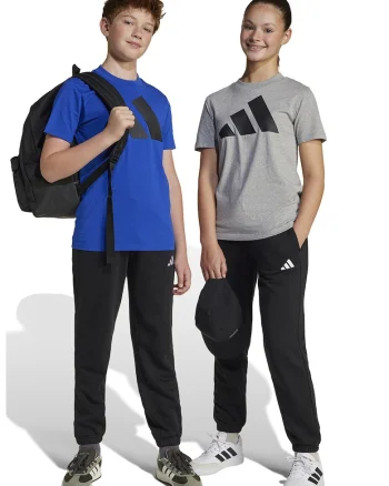 Pantaloni de trening cu talie ajustabila Essentials, Alb/Negru