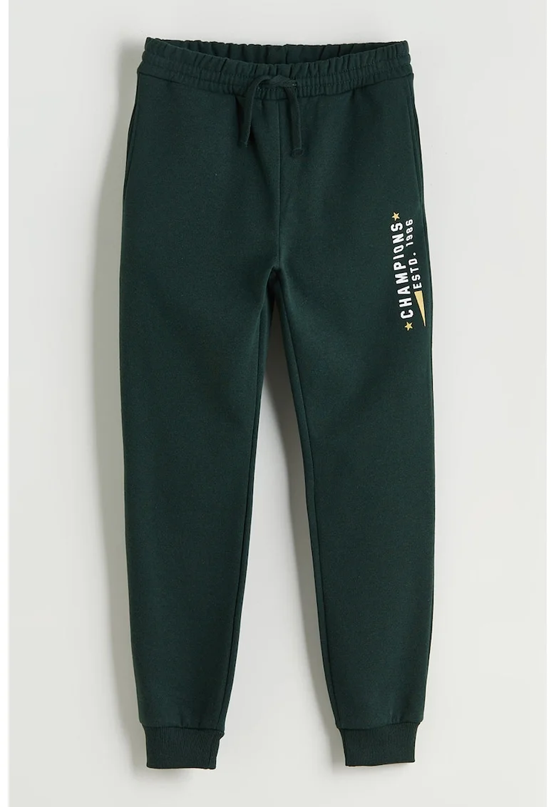 Pantaloni de trening cu imprimeu text