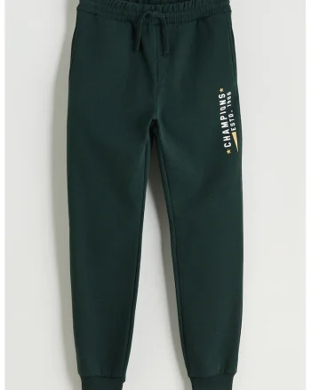 Pantaloni de trening cu imprimeu text