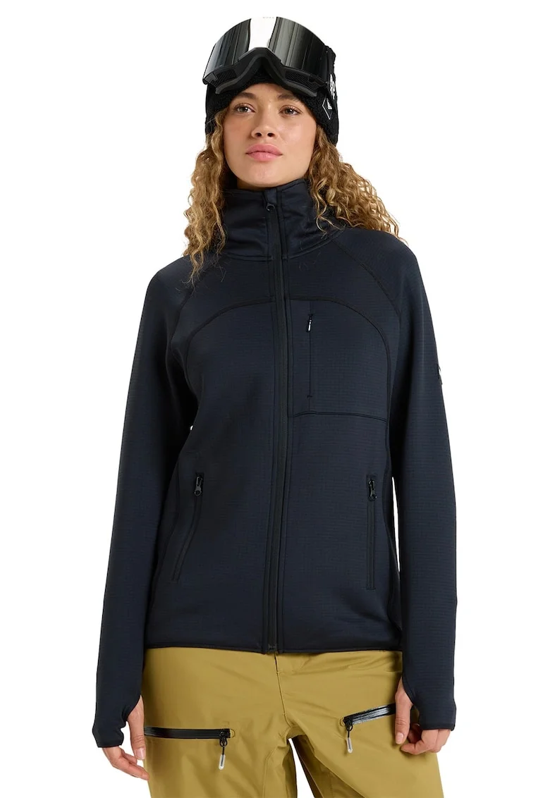 Bluza cu fermoar pentru ski Soaring Heights, Negru