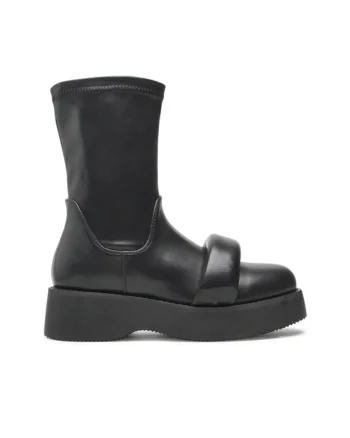 Cizme dama,  piele ecologica, negru,