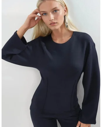 Bluza dama  mulata albastru marin, Bleumarin