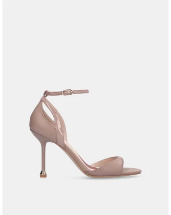 Sandale stiletto de piele cu bareta pe glezna