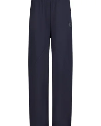 Pantaloni cu talie inalta si croiala ampla, Albastru inchis