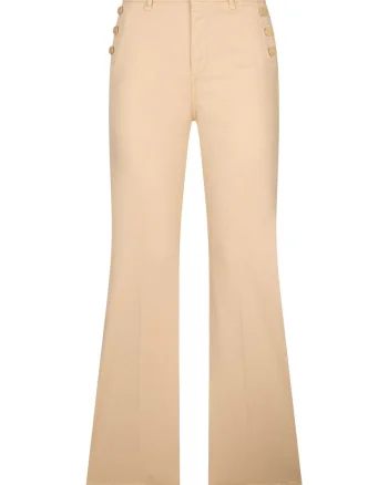 Pantaloni evazati cu talie inalta, Bej