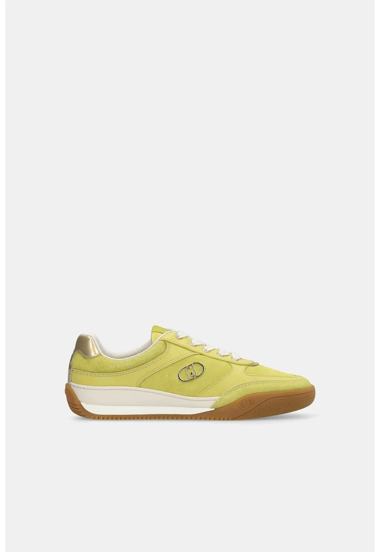 Pantofi sport de piele intoarsa si piele ecologica, Verde lime